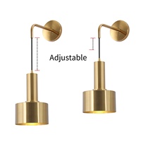 Lampe murale en métal avec abat-jour en laiton brossé, base réglable, style minimaliste nordique, décoration de la maison, luxe