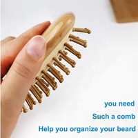 Brosse à cheveux en bois écologique compacte avec coussin d'air, démêlante et massante
