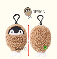 Sac à main en peluche pingouin personnalisé en peluche douce et écologique de 4 pouces, porte-clés en peluche personnalisé, sac en peluche animal