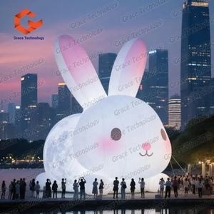 Iluminación Led Conejo de dibujos animados inflable Publicidad Linda Conejo inflable Modelo animal para Feria Comercial - Product Image 3