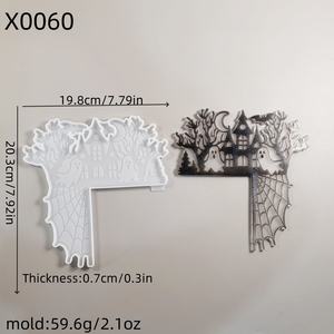 Moldes de fundición de resina hechos a mano para adornos decorativos DIY estilo Ins herramientas de escritorio de silicona molde colgante de Halloween X0060 - Product Image 4
