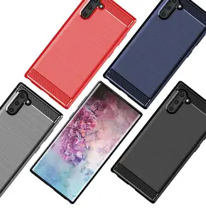 ألياف الكربون الرسم حقيبة هاتف محمول لسامسونج S7 S7 + S8 S8 + S9 S9 + Note8 9 10 TPU لينة قذيفة الغطاء الواقي