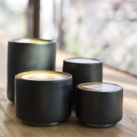 11 oz Double couche Lait Art Céramique Latte Tasse Noir Mat Tasse Double Paroi Tasse