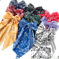 Barrette à cheveux vintage avec grand nœud en tissu à motifs Paisley et fleurs, pour filles, idéale pour la décoration des cheveux lors de fêtes