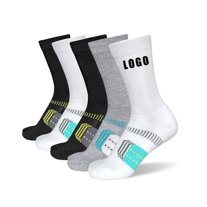 Custom logo Socks Manufacturer Custom Men Crew Cotton White Fashion Color Mens Sport Basketball Socks
