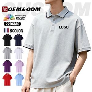 โลโก้แบบกำหนดเองสำหรับเสื้อโปโล ผ้าฝ้ายถัก OEM เสื้อยืดเปล่าปักลายสำหรับกอล์ฟ เสื้อโปโลธุรกิจแบบปรับแต่งได้สำหรับกอล์ฟ - Product Image 2