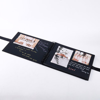 Album photo familial personnalisé à faire soi-même, livre d'or noir avec nœud, album souvenir à spirale