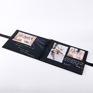Álbum de Fotos Familiar Personalizado, <span class=keywords><strong>Libro</strong></span> de Visitas Negro con Lazo, Encuadernado en Espiral, Álbum de Recuerdos - Product Image 3