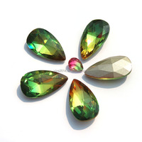 Meistverkaufte Tropfenförmige Bunte Kristall-Edelsteine 6X8Mm 8X12Mm 13X13Mm Turmalin-Stein Facettierte Glasperlen für Schmuck