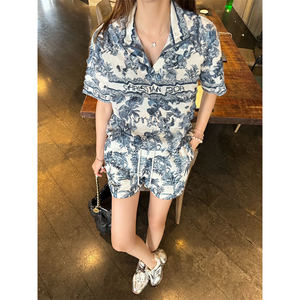 High Quality Famous Women's Fashion Casual <b>Shorts</b> Cloth Sets Summer Custom Size Two Piece Luxury Women Clothing Set - Product Image 6