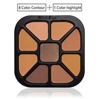 Palette de poudre pour le visage à couverture totale, 9 couleurs, fleurs romantiques, kit professionnel de contouring, bronzer et illuminateur pour un usage quotidien