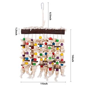 安全选择材料中型大型鸟类多色天然木块玩具宠物鹦鹉木制鸟类咀嚼玩具 - Product Image 2