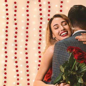 Guirlande <span class=keywords><strong>de</strong></span> pompons rouges <span class=keywords><strong>de</strong></span> 1 m (3,28 pi) pour décorations murales, fêtes, anniversaires, mariages, Noël et arbres <span class=keywords><strong>de</strong></span> Noël - Product Image 3