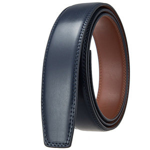 Cintura da uomo in pelle di vacchetta semplice e automatica da 3,5 cm di larghezza senza fibbia - Product Image 4