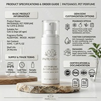 Spray Désodorisant Parfumé pour Animaux 50ml Parfum Boisé Musqué pH Équilibré Cologne pour Chien et Chat Parfum Longue Durée Marque Privée
