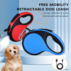 Klassische reflektierende USB-Lade-Haustier leine für kleine mittelgroße Hunde bis zu 110 Pfund, langlebig, einziehbar mit LED-Licht - Product Image 4