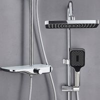 Ensemble de robinetterie de douche à effet pluie simple Bagnolux, finition chrome poli, accessoire de salle de bain pour hôtels, système OEM en céramique souple, robinets doseurs