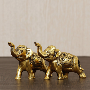 Estatuilla de elefante de estilo moderno hecha a mano con tronco hacia arriba | Muestra decorativa coleccionable para decoración del hogar y regalos de cumpleaños - Product Image 1