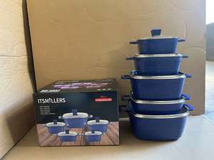 Lot de 10 casseroles carrées <span class=keywords><strong>en</strong></span> aluminium, 20/24/28/32 cm, avec faitout et poêle peu profonde 28 cm, revêtement antiadhésif effet marbre - Product Image 6