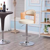 Tabouret de bar moderne en bois massif avec dossier haut et réglable en hauteur, idéal pour la maison, le comptoir, l'hôtel, la salle à manger, le centre commercial - Siège de caissier de haute qualité