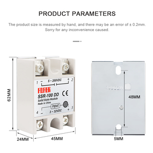 <span class=keywords><strong>SSR</strong></span>-100DD Rơ Le Trạng Thái Rắn Mô Đun Rơ Le Trạng Thái Rắn Một Pha DC <span class=keywords><strong>Ssr</strong></span> 100a Điều Khiển - Product Image 2