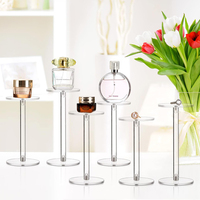 Transparent rond acrylique Base ronde cylindre piédestal présentoirs étui pour Cupcake bijoux montre parfum Dessert Risers