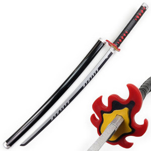 Spade di legno vendita calda in legno Katana giocattolo spade demone <span class=keywords><strong>Slayer</strong></span> Cosplay con il supporto ornamenti demone <span class=keywords><strong>Slayer</strong></span> Katana spade - Product Image 4