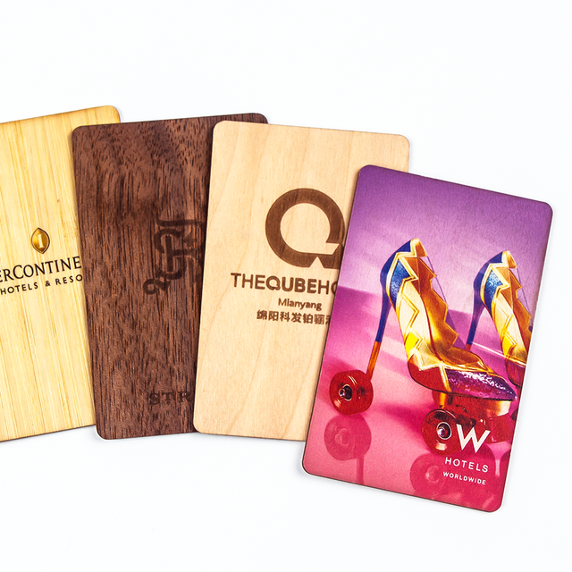 Customizable Rewritable 13.56 MHZ RFID Doorlock Cards NFC Blank Bamboo Wood Wooden Hotel Elevator Key Card Best Western