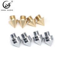 YIVO XSSH HIFI OEM Pieds de haut-parleur en acier massif plaqué or rhodié, plaquettes d'isolation audio-vidéo pour amplificateur CD
