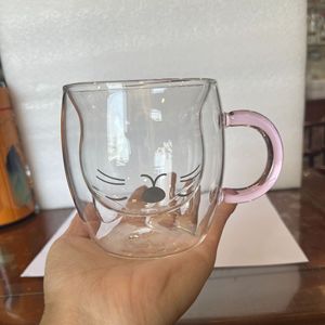 Tazas de Gato Adorables con Doble Aislamiento al Vacío, Tazas de Té con Asa de 270-300ml, Taza de Café de Vidrio Aislado con Diseño de Gato para Amantes de los Gatos, Mujeres, Esposas, Mamás - Product Image 3