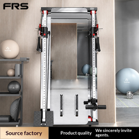 FRS Machine Smith Murale, Entraîneur Fonctionnel, Crossover par Câbles, Machine de Gym avec Miroir, Pile de Poids en Acier de 100 kg, Gain de Place, Usage Domestique