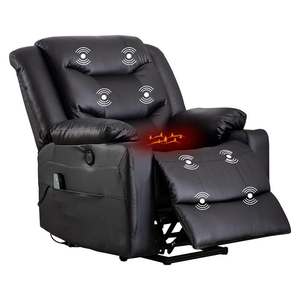 Poltrona Reclinabile Elettrica con <span class=keywords><strong>Massaggio</strong></span> e Riscaldamento, Sedia Singola in Ecopelle per Soggiorno e Home Theater - Product Image 1