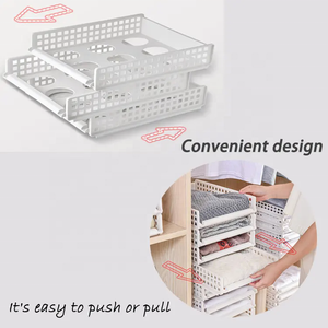 Hot Sale Stackable File Cabinet <b>Shelves</b> Under Sliding Cabinet <b>Basket</b> Organizer Wardrobe Storage Organizer Drawer - Product Image 2
