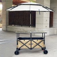 Chariot de plage pliable à quatre roues pour enfants, chariot utilitaire de jardin et de parc, chariot de camping portable, avec logo personnalisé 2026