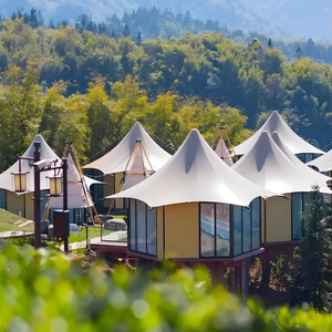 Tienda de Campaña Safari Zhuniu, Tienda de Campaña de Lona de Lujo, Tienda Hexagonal para Glamping, <span class=keywords><strong>Retiro</strong></span> en <span class=keywords><strong>el</strong></span> Bosque, Resorts, Campamentos, Villas al Aire Libre, Eco Lodges - Product Image 4