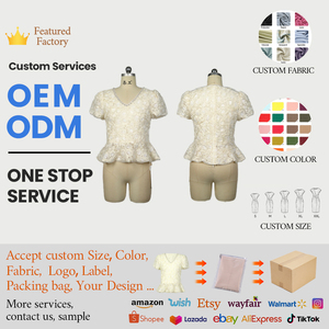 ZYHT 11605 camicette Casual da <span class=keywords><strong>donna</strong></span> estate <span class=keywords><strong>Beige</strong></span> con scollo a V impreziosito Top con gonna a fiori con volant nero elegante Set da due pezzi - Product Image 5