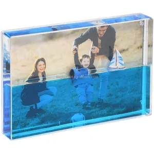 蓝色液体海洋公园定制礼品旅游海报架明信片架4R相框
