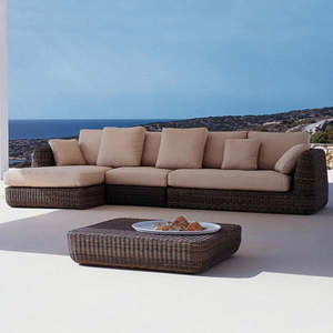 Best Selling Modern Luxury Outdoor Rattan Sofa Patio <strong>Sets</strong> Wicker Aluminum Frame Table for Apartment Dining Garden Hotel - Product Image 5