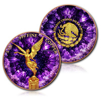 Pièce de monnaie Libertad Angel en cuivre fin .999 de 5 oz, impression UV colorée, pièce commémorative en relief 3D, pièce de monnaie de collection