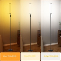 Lampadaire LED en alliage d'aluminium au design moderne et épuré, haut de gamme, pour salon, avec contrôle RGB sensible au son, Ra95+