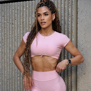 Offre Spéciale : Ensemble de Sport 4 Pièces pour <span class=keywords><strong>Femme</strong></span> – Tenue de Fitness Unie avec Soutien-Gorge de Sport, Haut de Yoga, <span class=keywords><strong>Legging</strong></span> d'Entraînement et Short - Product Image 4
