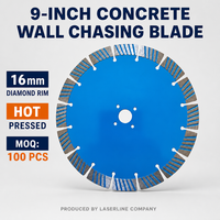 Disque de découpe diamanté industriel de 9 pouces (230 mm) pour rainurage mural, à pressage à chaud, avec jante de 16 mm, pour rainurage du béton, pour meuleuse d'angle