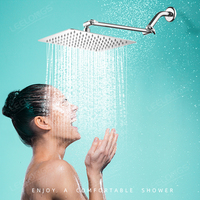 Douche de plafond en acier inoxydable de 8, 10 et 12 pouces, pommeau de douche pluie pour salle de bain avec bras d'extension