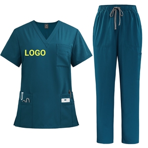 Logo personalizzato traspirante per infermiere divise ospedaliere infermiere salone dentale di bellezza abiti da lavoro uniforme scrub medici Set per uomo donna - Product Image 1