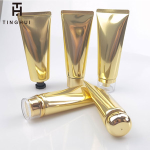Envase Cosmético de Lujo Dorado de 30 ml, 50 ml, 100 ml, Tubo de Plástico Dorado y Plateado para Lociones, Cuidado de la Piel, Limpiador Facial con Tapa de Rosca - Product Image 1