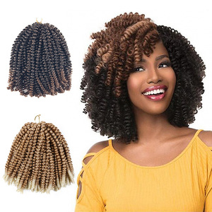 Crochet tóc mở rộng 8inch 12inch nubian mùa xuân Xoắn bom Xoắn Tóc mở rộng Châu Phi bện tóc mùa xuân Xoắn - Product Image 1