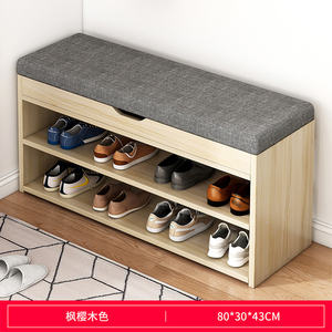 סלון רהיטים ארון נעליים ארון ארון מתלה עץ עם מושב - Product Image 6