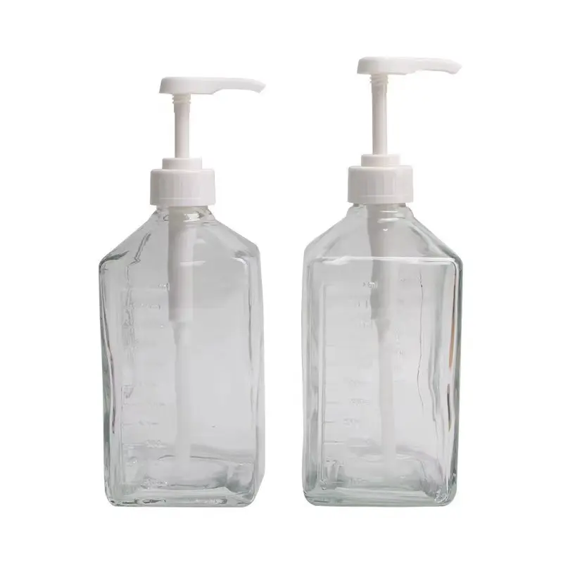 1100ml/1600ml Glas Plastiks irup Pump flasche Glas Zucker presse Sirup flasche