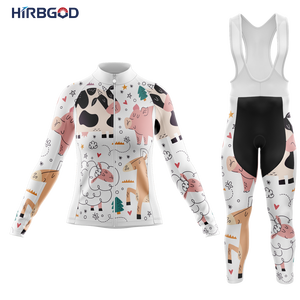 HIRBGOD – maillot de cyclisme personnalisé pour <span class=keywords><strong>femme</strong></span>, ensemble de vêtements de cyclisme, short à bretelles, thème des pays-bas, automne - Product Image 4