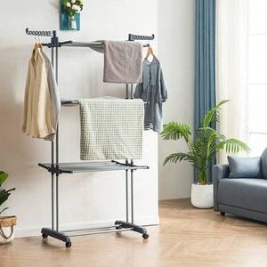 Séchoir à <span class=keywords><strong>linge</strong></span> multifonctionnel à 4 niveaux, intérieur/extérieur, pliable, avec fer et métal, pour le lavage et le rangement - Product Image 4